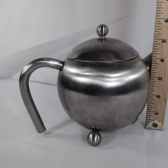 Vintage Original Henley Teapot Stainless Steel Silver MCM Atomic Mid Century - Picture 13 of 14